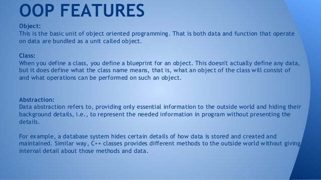 object oriented programming concepts object oriented programming